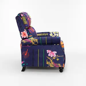 Fabric Purple Patchwork Mary Manual Recliner Chair