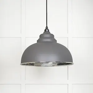 Hammered Nickel Harborne Pendant in Bluff