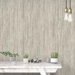 Galerie Organic Textures Grey Rough Grass Textured Wallpaper