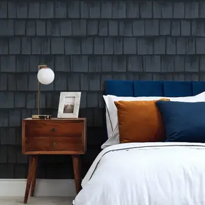 Colorado Wood Tile Wallpaper In Navy