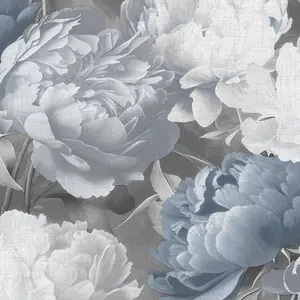 Doretta Floral Textured Vinyl Wallpaper Blue Muriva 213302