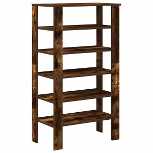 Berkfield Shoe Rack Smoked Oak 61x32x105 cm Engineered Wood