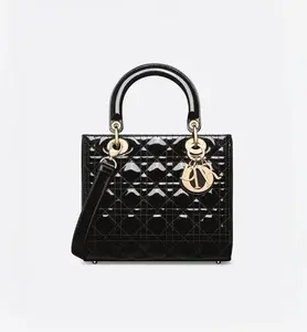 DIOR Medium Lady Dior Bag Black Patent Cannage - Women