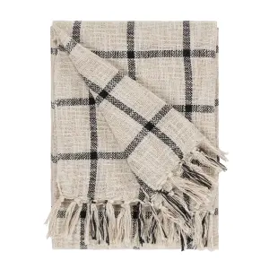 Yard Beni Check Fringed 100% Cotton Throw