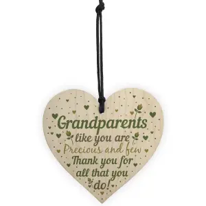 Red Ocean Grandparent Gift Keepsake Wooden Heart Birthday Christmas Gift For Nan Grandad Grandma Grandpa