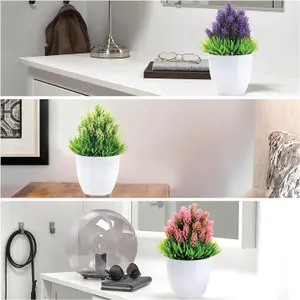 Bedbric Set of 3 Artificial Plants Blazing Aura Indoor Outdoor Decor for Bedroom Office Home