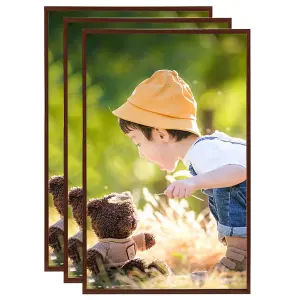 Berkfield Photo Frames Collage 3 pcs for Wall or Table Bronze 13x18cm MDF