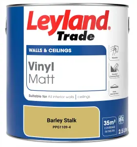 Leyland Trade Vinyl Matt Walls & Ceilings Emulsion Paint Barley Stalk (PPG1109-4) 2.5L