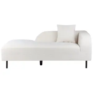 Right Hand Boucle Chaise Lounge White LE CRAU