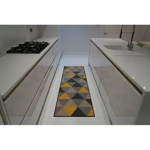 Yeprad Door Mat Grey/Yellow/Beige / Rectangle 80 x 150cm