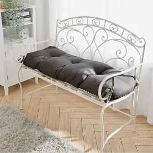 Dark Grey Rectangle Outdoor Garden Tufted Swing Chair Bench Cushion Seat Pad 120 x 40 cm