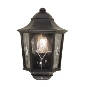 Weatherproof IP43 1 Bulb Half Lantern Wall Light Black LED E27 100W