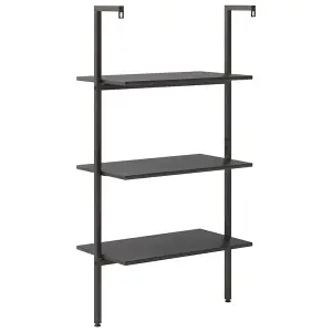 Berkfield 3-Tier Leaning Shelf Black 64x35x120.5 cm