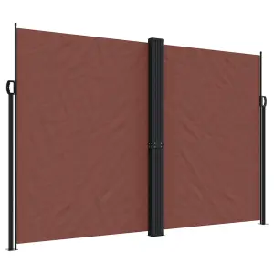 Berkfield Retractable Side Awning Brown 220x600 cm