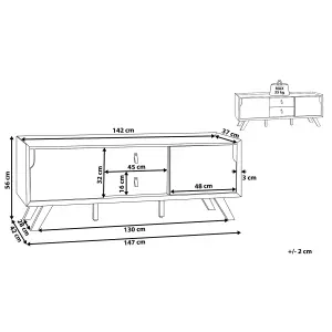 TV Stand White Light Wood Brown ACTON