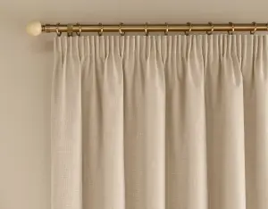 Enhanced Living 100% Blackout Thermal Natural Linen Look Tape Top Curtains   Pair 66 x 54 inch (168x137cm)