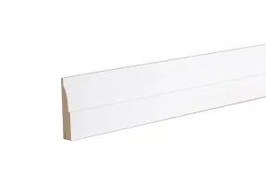 GoodHome Primed White MDF Ovolo Architrave (L)2100mm (W)69mm (T)14.5mm