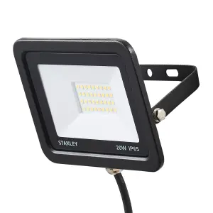 Litecraft 2 Pack Stanley Slimline Black 20 Watt LED IP65 Outdoor Wall Flood Light