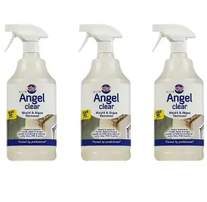 Nilco Angel Clear 3L Mould Algae Remover Cleaner Walls Tiles PVC Patios 3x 1L