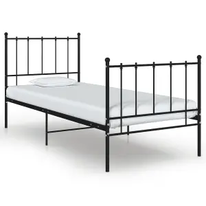 Berkfield Bed Frame Black Metal 100x200 cm