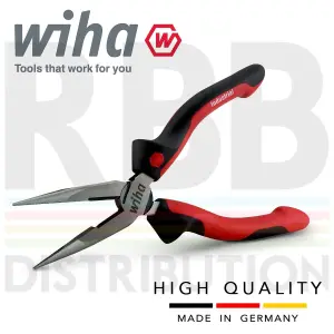 Wiha Needle Nose Pliers Industrial Standard 160mm With Cutting Edge 32322