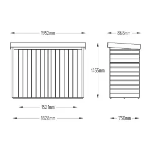 Forest Garden 2000L Shiplap Apex Garden storage 1450mm 1950mm