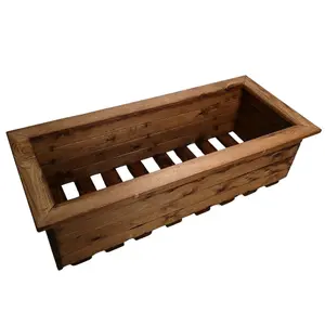 Hand Made 108cm x 41cm Rustic Wooden Large Garden Trough or Flower Bed Planter