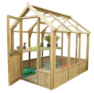 Forest Garden Vale Natural timber 8x6 Greenhouse