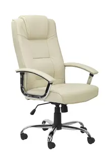 Houston office chair with high back in leather cream