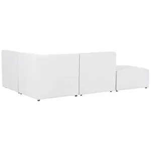 Left Hand 3 Seater Modular Jumbo Cord Corner Sofa with Ottoman Off White LEMVIG