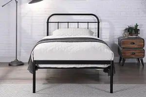 Bourton Modern Black Metal Single Bed Frame 3ft