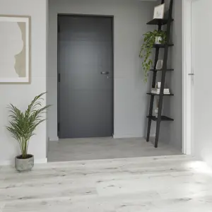 GoodHome Rowley Light Grey Wood effect Laminate Flooring, 1.995m²