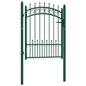 Berkfield Fence Gate with Spikes Steel 100x125 cm Green