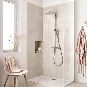 Grohe Vitalio start 250 Wall-mounted Thermostatic Shower kit with 2 shower heads