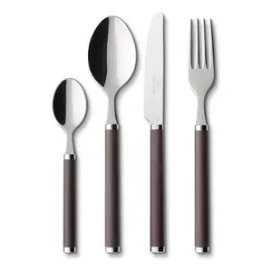 Play! 24 Piece 18/10 Stainless Steel Cutlery Set, Service for 6 Brown