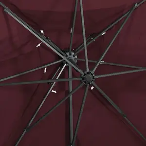 Berkfield Cantilever Umbrella with Double Top Bordeaux Red 250x250 cm