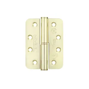 10.2cm H x 7.6cm W Butt Bearing Pair Door Hinges (Set of 2) Electro Brass