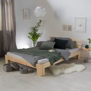 Mirielle Solid Wood Bed Natural / Super King (6') (180 x 200 cm)