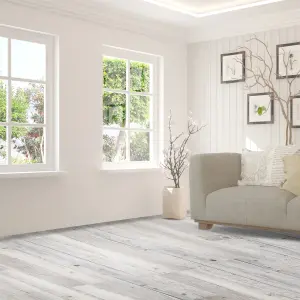 GoodHome Poprock White Wood effect Self-adhesive Vinyl plank, 1.11m²