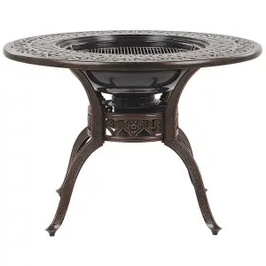 Garden Table Metal Dark Brown MANFRIA