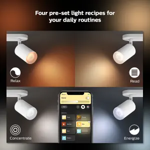 Philips Hue Fugato White and Colour Ambiance Triple Spotlight White