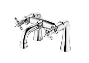 VURTU Danube Bath Filler, 1/4 Turn, Dual Lever Ceramic Disc, High/ Low Water Pressure, 156(H) x 230(W), Chrome, 310100