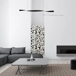 Milagro Swirl LED 90CM Pendant Lamp Formed From Stylish Black Alloy With An Efficient 24W(100W) Built In Light Source