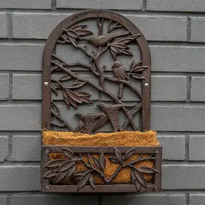 Woodside Cast Iron Wall Mounted Planter with Coco Liner