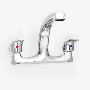 Nes Home Dual Lever 360 Swivel Spout Kitchen Basin Mono Mixer Tap