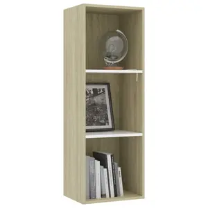 Attwood Bookcase White/Sonoma Oak / 114cm H x 40cm W x 30cm D