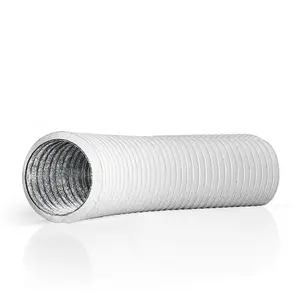 100mm - Blauberg PVC Heavy Duty White PVC Flexible Duct Hose - Extractor Fan, Tumble Dryer, Mobile Air Conditioning Unit - 6m Long