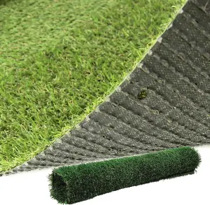 2 Rolls Of Realistic & Natural Looking Artificial Grass Medium Length Pile Astro Turf Lawn