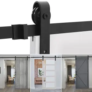 200cm Sliding Barn Door Kit Carbon Steel Internal Door Track Hardware Kit (Door not Included)