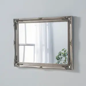 Burdette Glass Flat Wall Mirror Silver / 103 cm H x 73 cm W